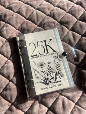 25K Monthly Savings Challenge Cash Stuffer - Clear Plastic Cover